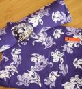 Sarong  "stilisierte Blüten" violet / lila und weiss B14-131